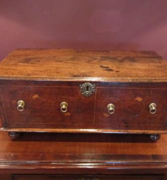 Rare William & Mary Period Inlaid Lace Box