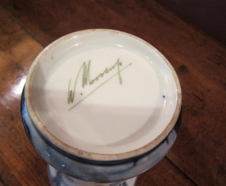 Rare Early Moorcroft Hazeldene on White Vase  - Image 5