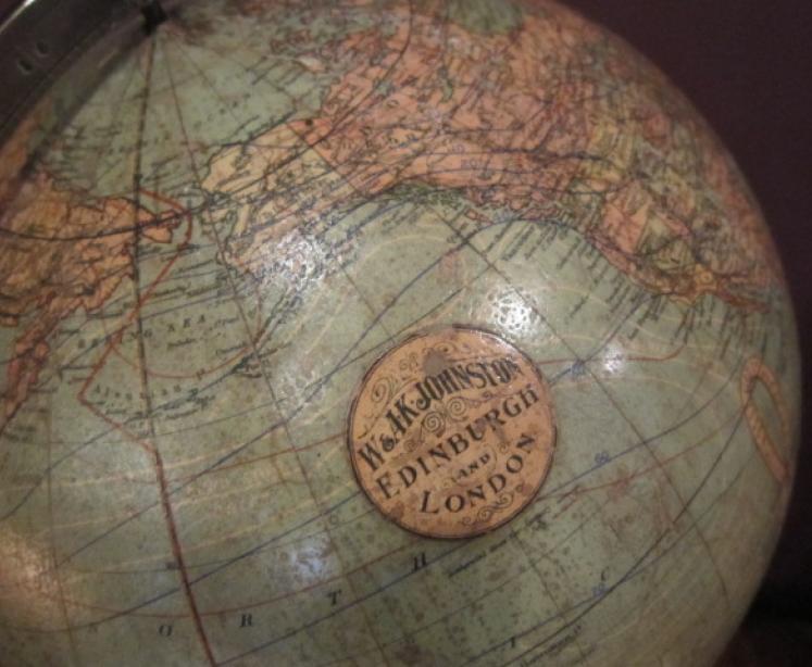 Rare Late Victorian 8" Plaster Terrestrial Globe - Image 2