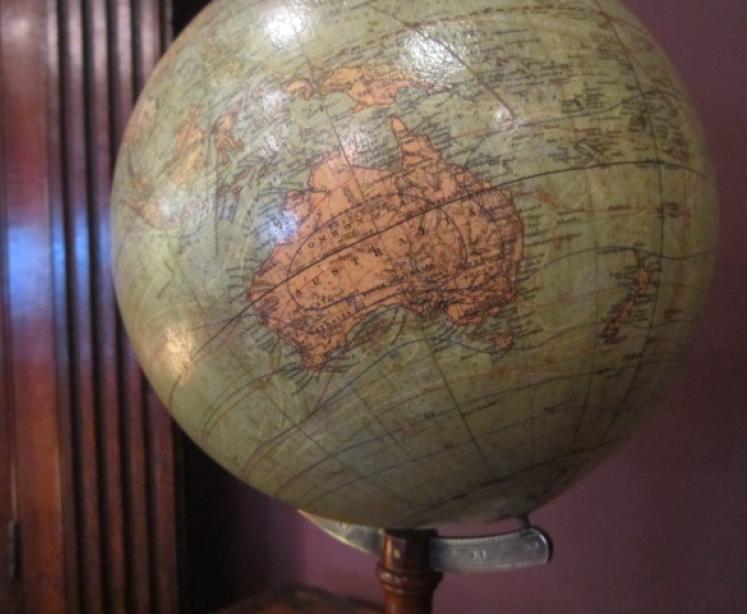 Rare Late Victorian 8" Plaster Terrestrial Globe - Image 5