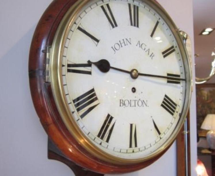 Fine Mid 19th Century Mahogany Fusee Wall Clock - Image 1