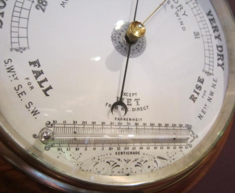 Superb Victorian Large Polished Walnut Barometer - Image 5