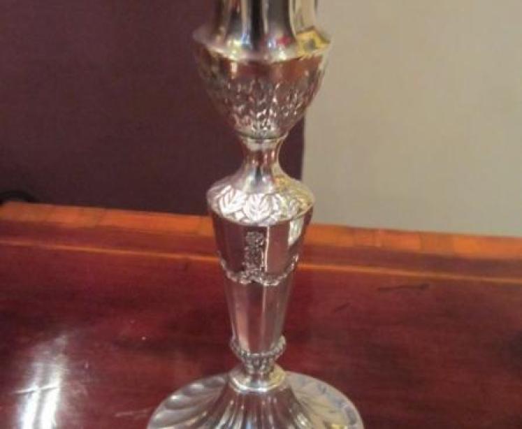 Quality Pair of Victorian Silver Classical Style Candlesticks - Image 2