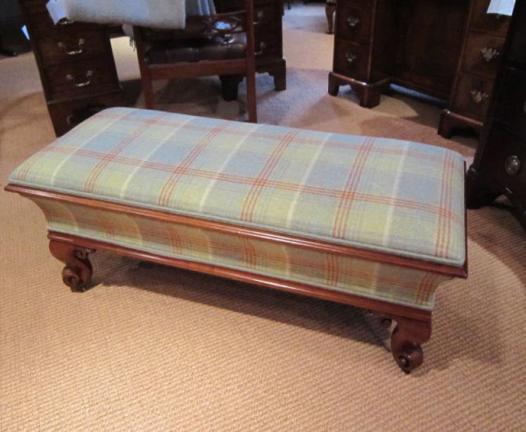 Superb Victorian Mahogany Upholstered Ottoman - Image 1