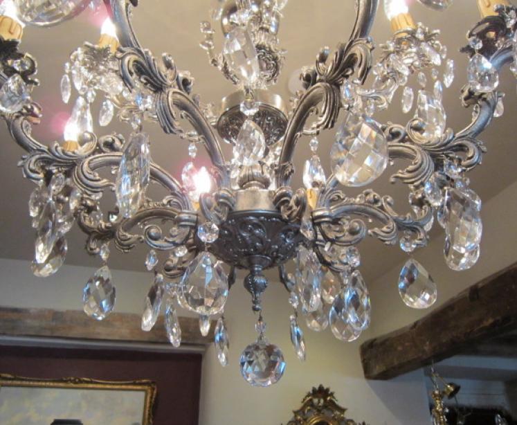 Stunning 1920's Crystal Cut Glass Chandelier - Image 2