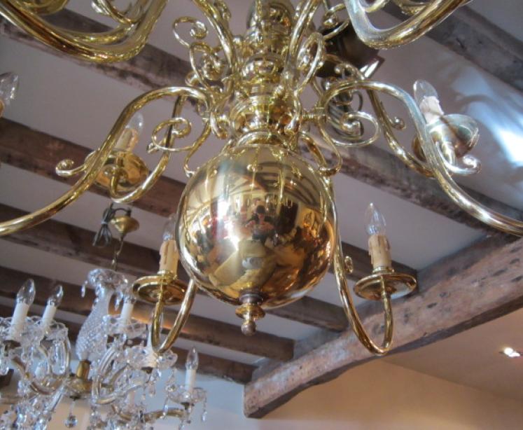 Superb Edwardian Two Tier Solid Brass Chandelier - Image 2