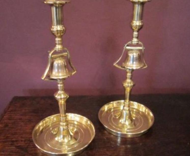 Rare Pair of George III Tavern Bell Candlesticks - Image 1