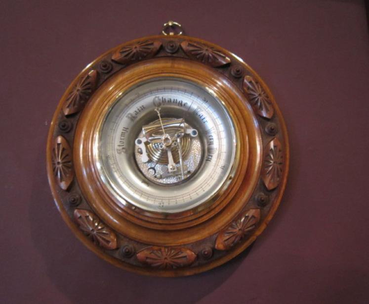Superb Victorian Polished Walnut Skeletonised Barometer - Image 2