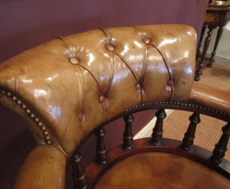 Top Quality Victorian Leather Desk Chair - Image 2
