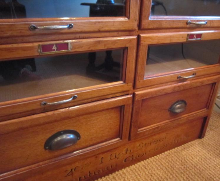 1920's Polished Oak Haberdashery Cabinet - Image 4