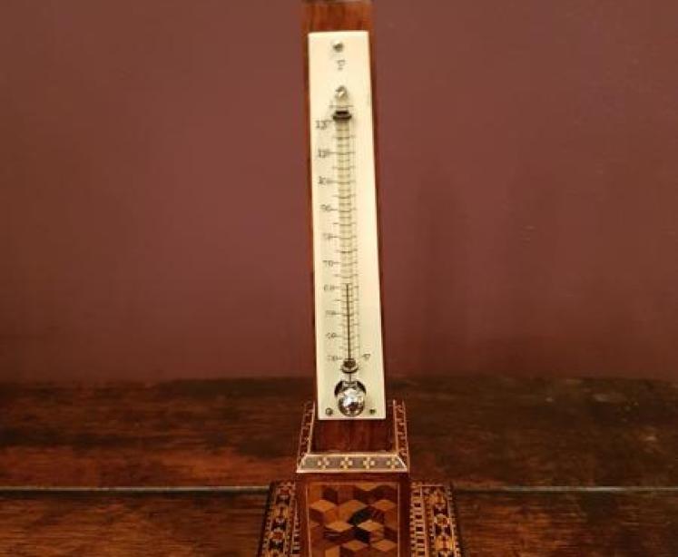 Victorian Tunbridge Ware Desk Top Thermometer - Image 1