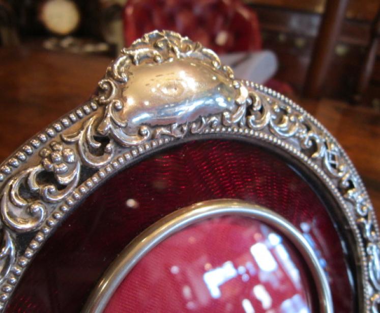 Outstanding Edwardian Silver & Enamel Photo Frame - Image 3