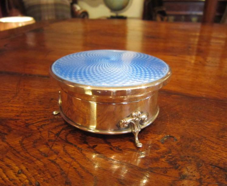 Quality George V Silver & Enamel Jewel Box - Image 1