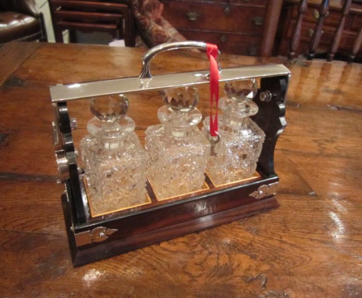 Miniature Victorian Coromandel Liqueur Tantalus - Image 1