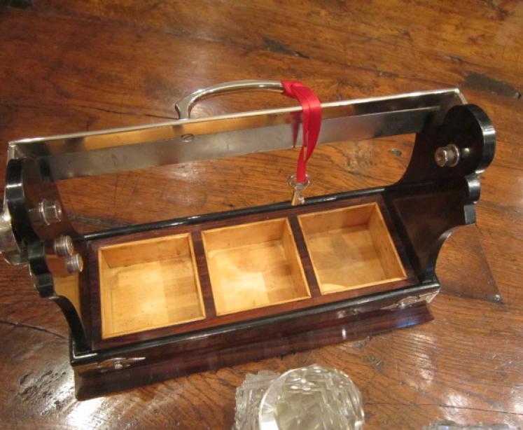 Miniature Victorian Coromandel Liqueur Tantalus - Image 4