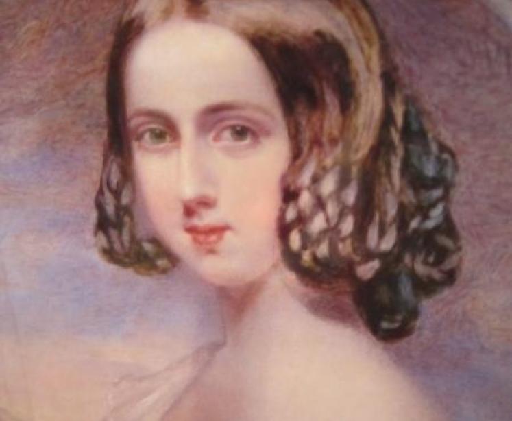 Mid Victorian Rosewood Framed Miniature Oil Portrait - Image 3