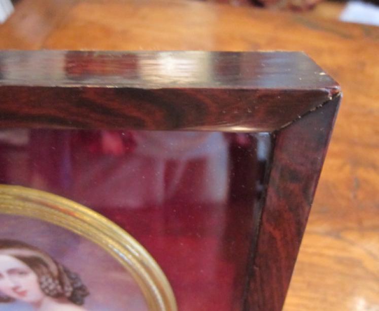 Mid Victorian Rosewood Framed Miniature Oil Portrait - Image 4