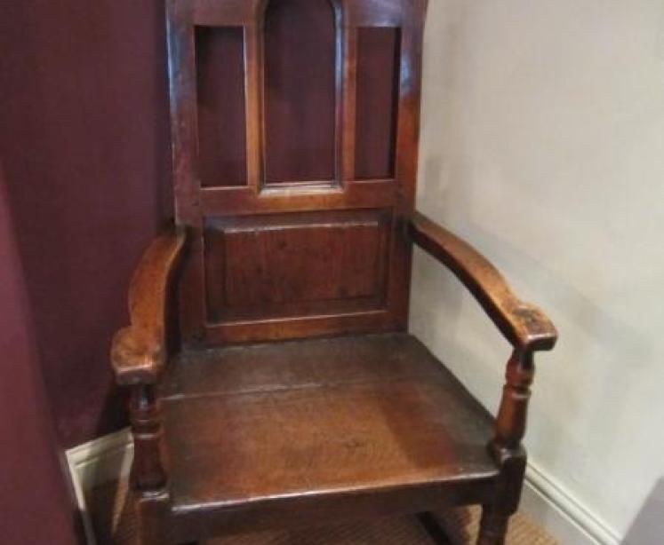 Unusual Early 18th Century Oak Wainscot Armchair - Image 1