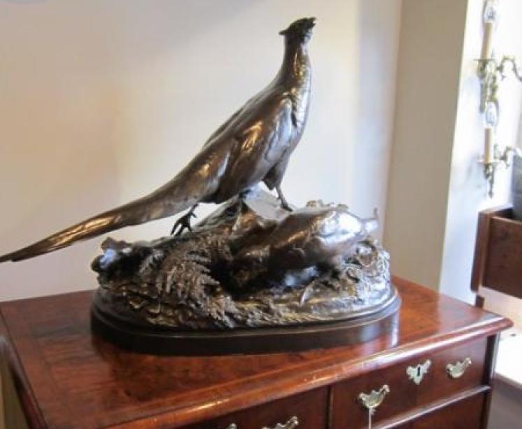 Fabulous Large 19th Century Pheasant Bronze - Image 1