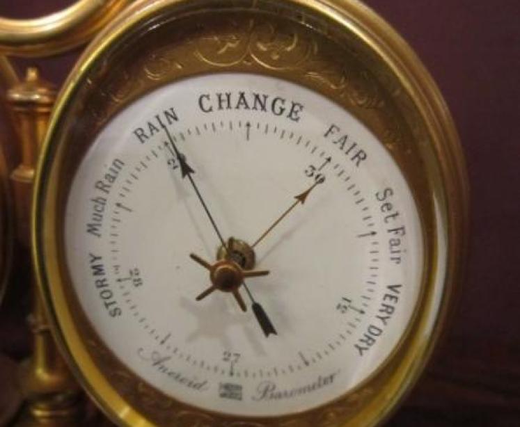 Fine 19th Century Gilded Clock Barometer - Image 3