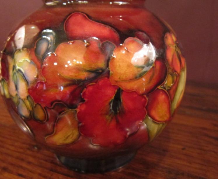 Moorcroft Flambe Slipper Orchid Globular Vase - Image 4