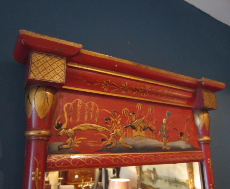 Fine 19th Century Chinoserie Lacquered Pier Mirror - Image 4