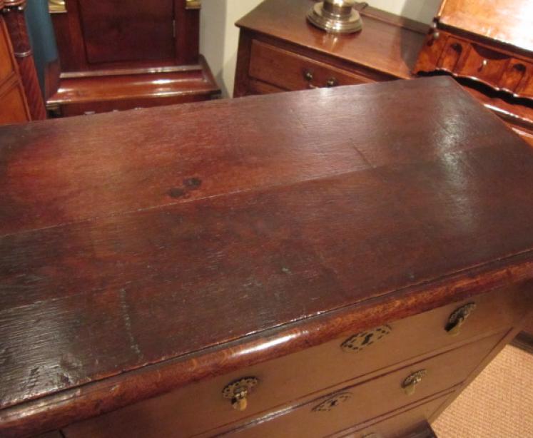Very Small George I Oak Chest on Stand - Image 4