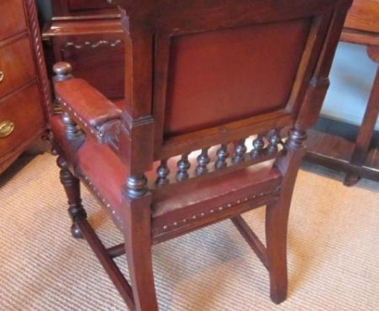 Superb Victorian Oak Court Room Armchair - Image 5