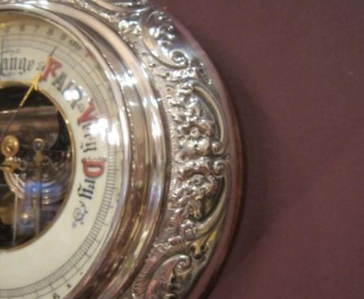 Superb Rare Victorian Silver Mounted Barometer - Image 5