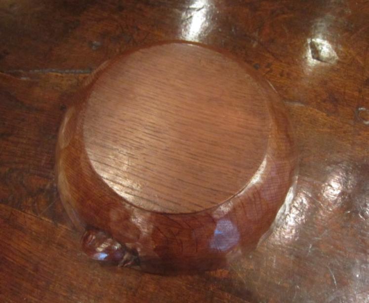 Early Mouseman Adzed Oak Fruit Bowl - Image 5