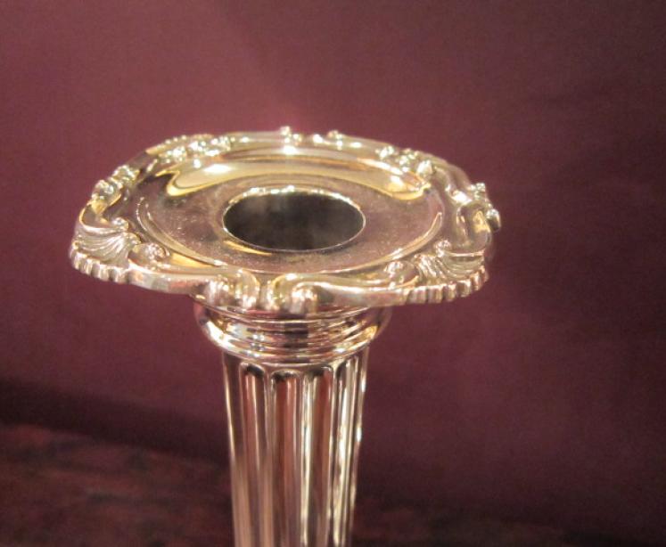 Superb Pair of Victorian Corinthian Silver Candlesticks - Image 3