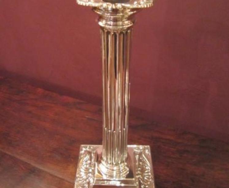 Superb Pair of Victorian Corinthian Silver Candlesticks - Image 4