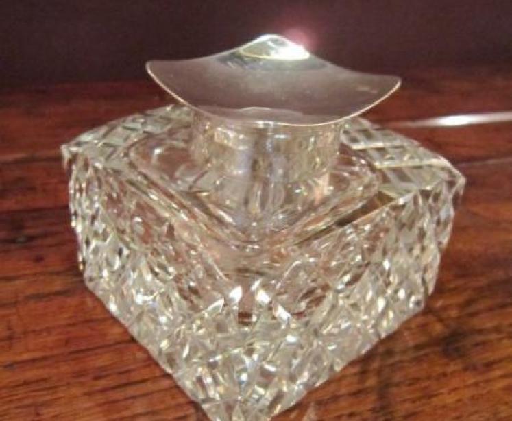 Superb Edwardian Silver & Cut Glass Desk Inkwell - Image 1
