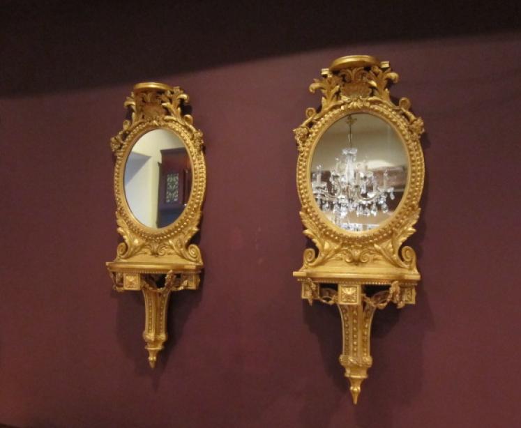 Superb Rare Pair of 19th Century Wall Sconce Mirrors - Image 1