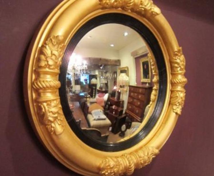 Superb Regency Period Gilt Convex Mirror - Image 1