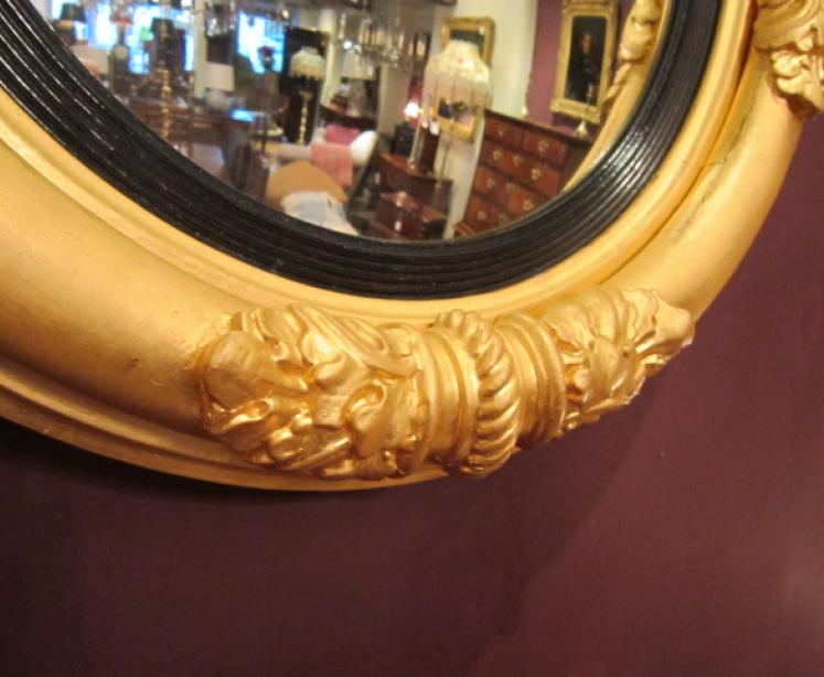 Superb Regency Period Gilt Convex Mirror - Image 2