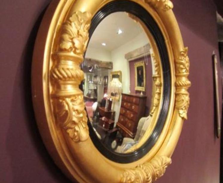 Superb Regency Period Gilt Convex Mirror - Image 4