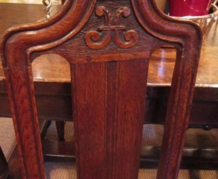 Pair of George II Period Oak Hall Chairs - Image 2