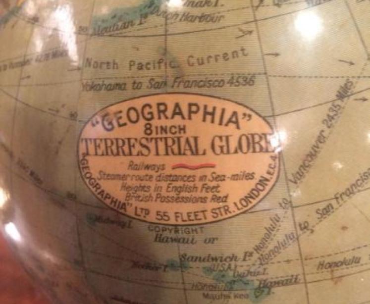 Geographia 8" Paper Mache Terrestrial Globe - Image 3