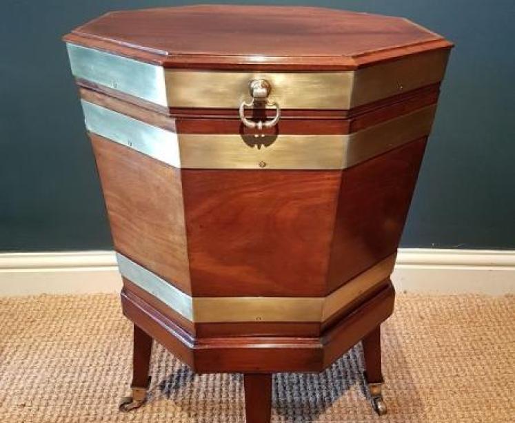 George III Mahogany & Brass Bound Cellerette - Image 1