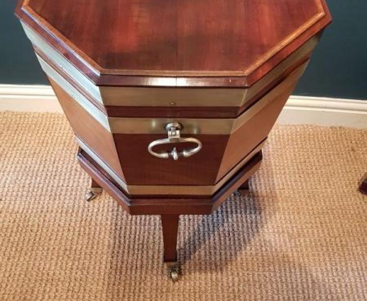George III Mahogany & Brass Bound Cellerette - Image 4