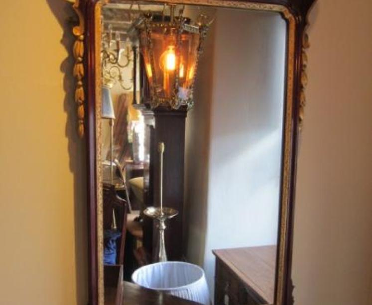 Impressive George III Period Mahogany Fretted Wall Mirror - Image 1
