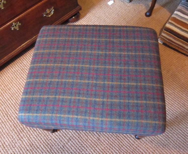 Early Victorian Upholstered Mahogany Legged Stool - Image 5