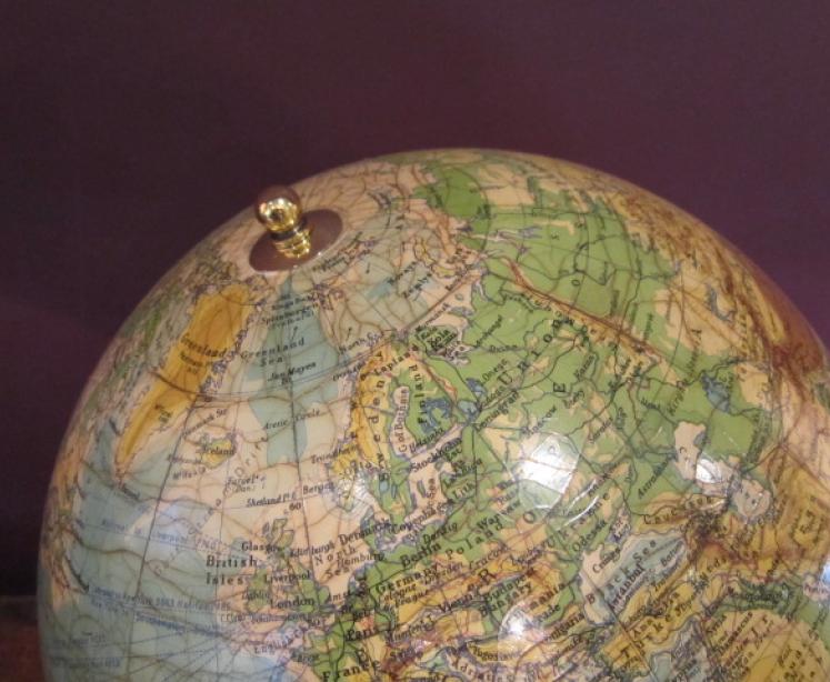Large Phillip's 14" Plaster Terrestrial Globe - Image 4