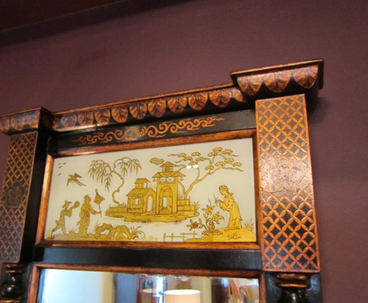 Top Quality 19th Century Japanned Pier Glass Mirror - Image 2