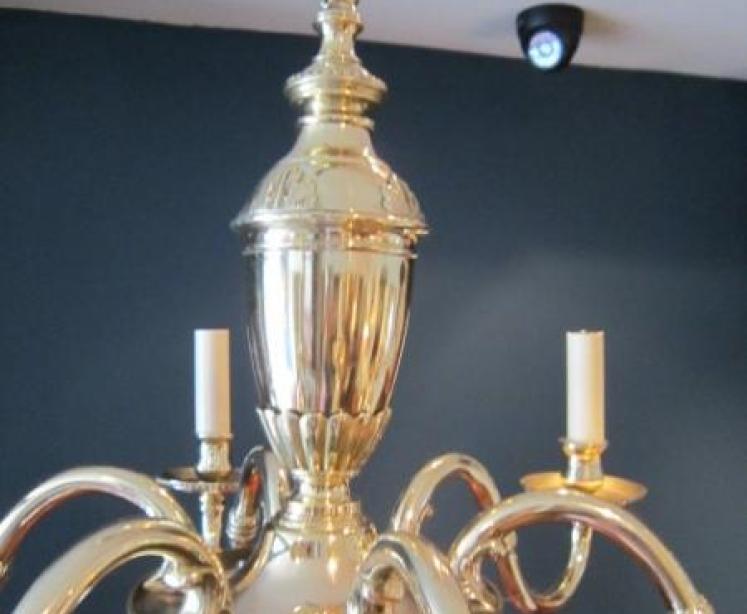 Edwardian Cast Brass Classical Style Chandelier - Image 2