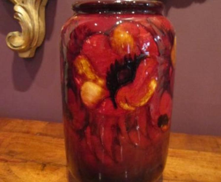 Moorcroft Flambe Anemone & Poppy Exhibition Vase - Image 2
