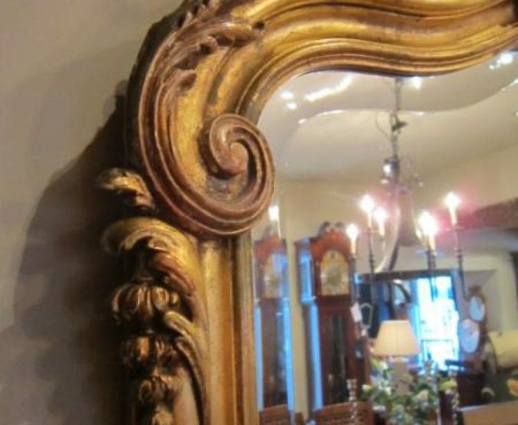 Impressive Early Victorian Timber Gilt Wall Mirror - Image 4