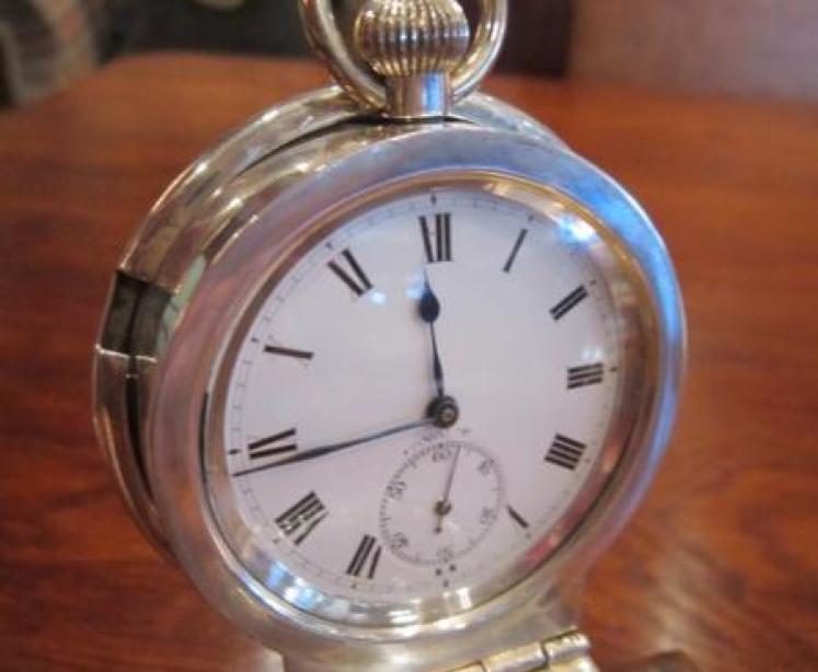 Superb Edwardian Silver Inkwell & Watch Top - Image 2