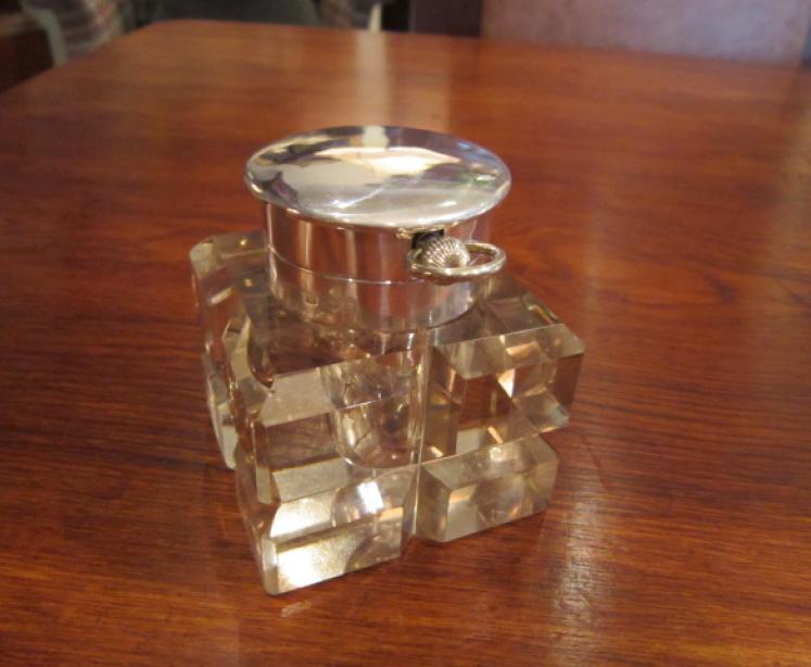 Superb Edwardian Silver Inkwell & Watch Top - Image 3